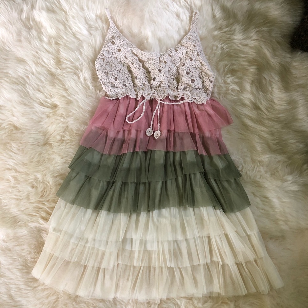 Flowy Colorful Ruffle Summer Dress